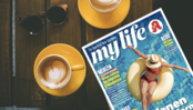 Apothekenmagazin MyLife und zwei Tassen Kaffee